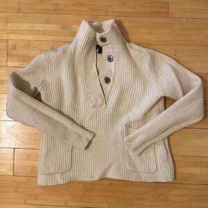 Jcrew white lambs wool sweater
